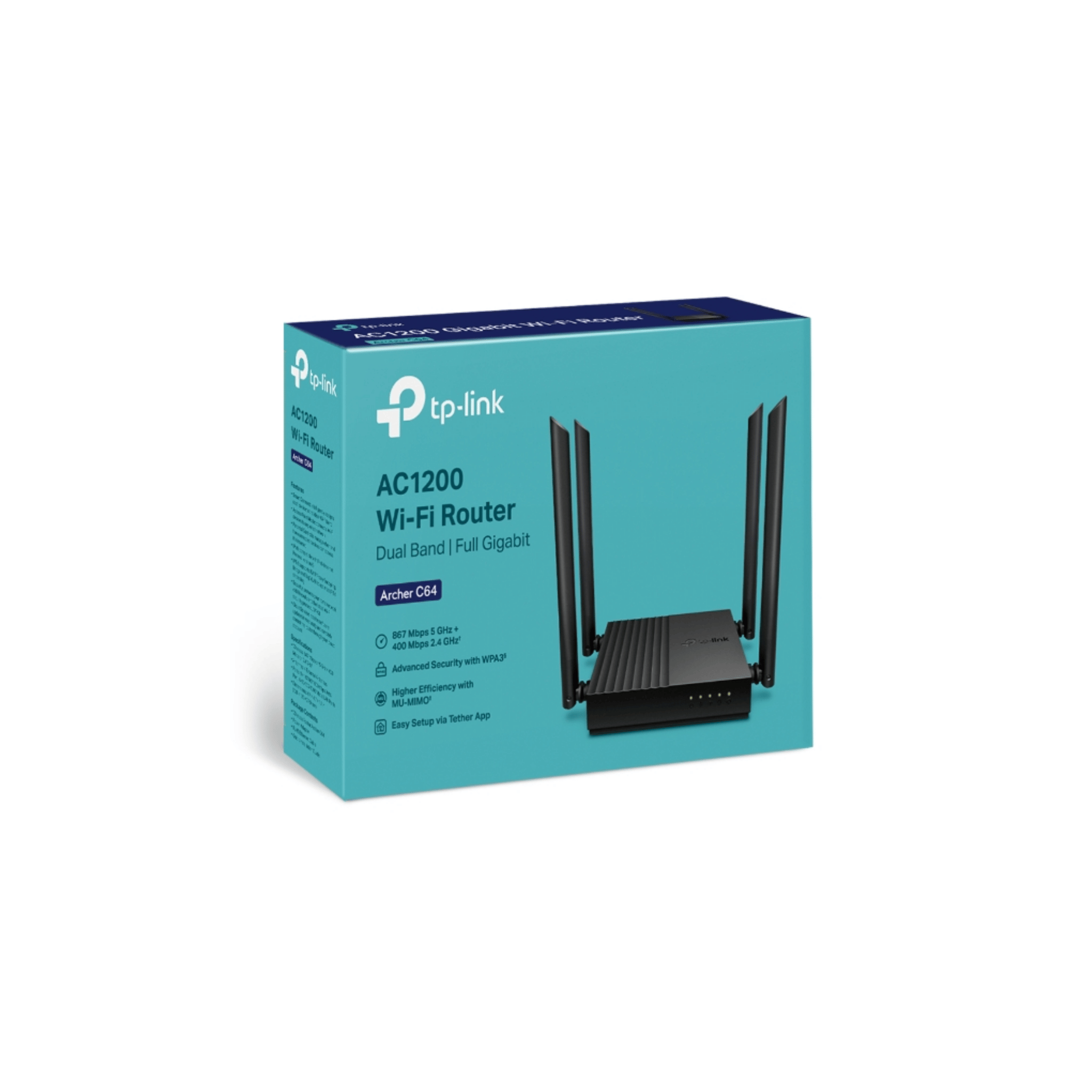 Tp-link Archer C64 AC1200 Dual Band Full Gigabit Wi-Fi Router Tp-link Archer C64 AC1200 Dual Band Full Gigabit Wi-Fi Router